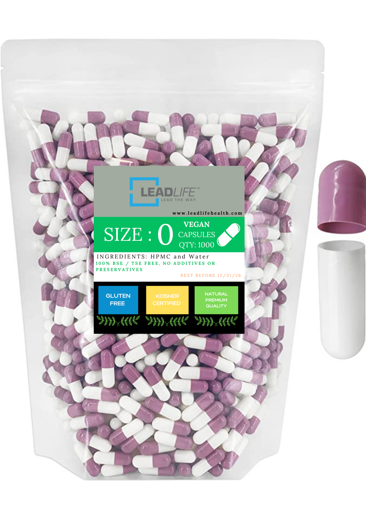 
                  
                    Veggie Pill Capsules in White Purple
                  
                