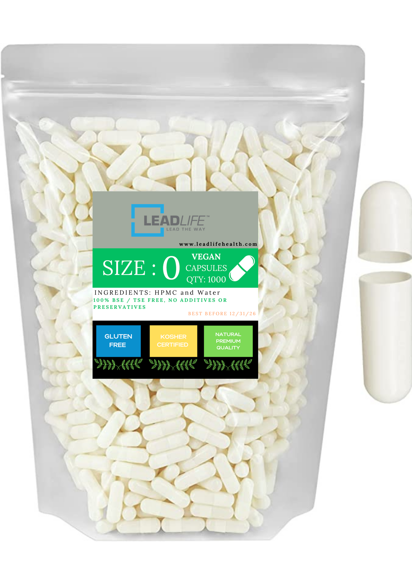 
                  
                    Veggie Pill Capsules in white
                  
                